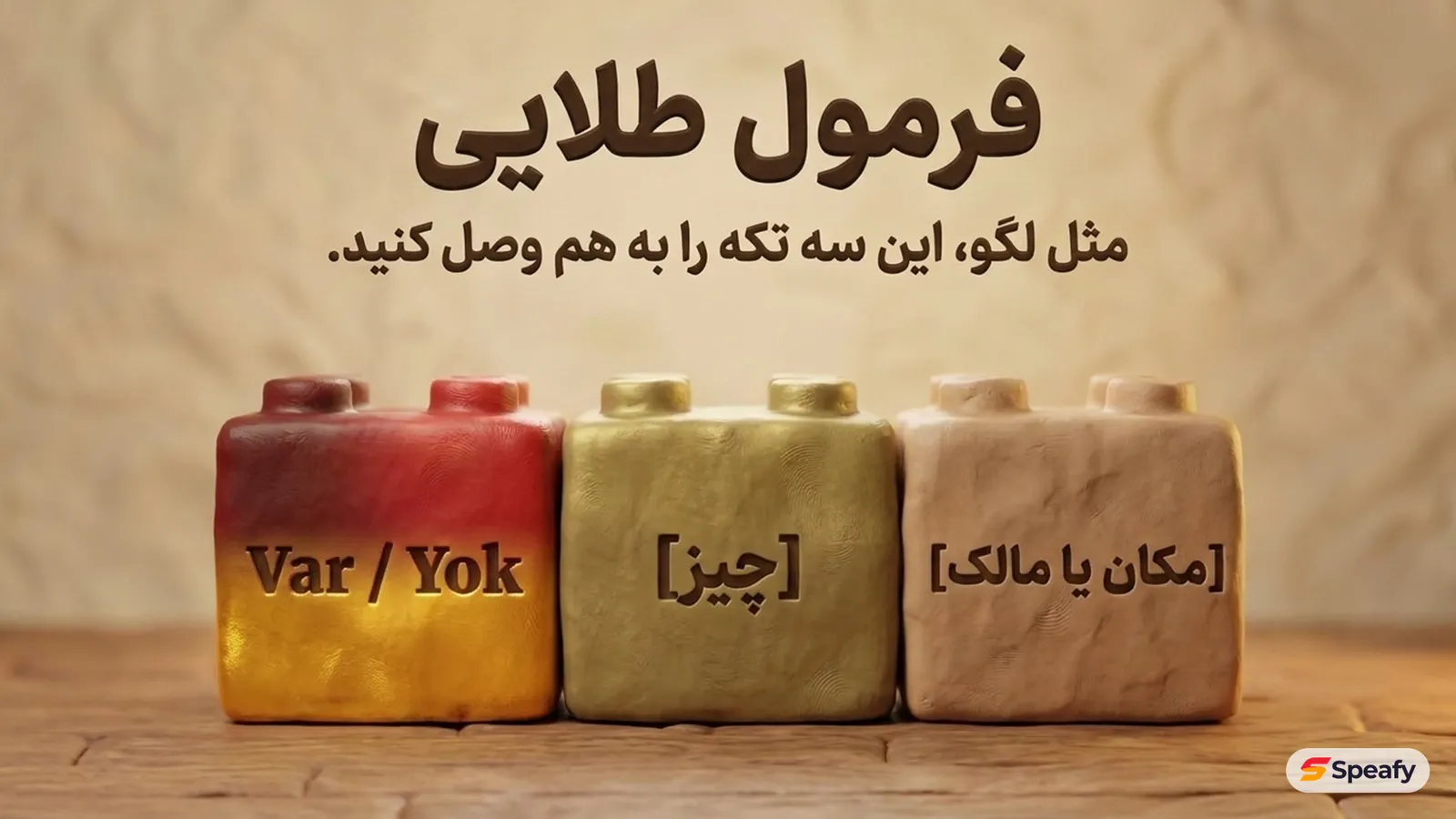 فرمول طلایی با سه آجر لگوی گِلی: [مکان یا مالک] + [چیز] + Var / Yok — مثل لگو این سه تکه را به هم وصل کنید